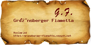 Grünsberger Fiametta névjegykártya
